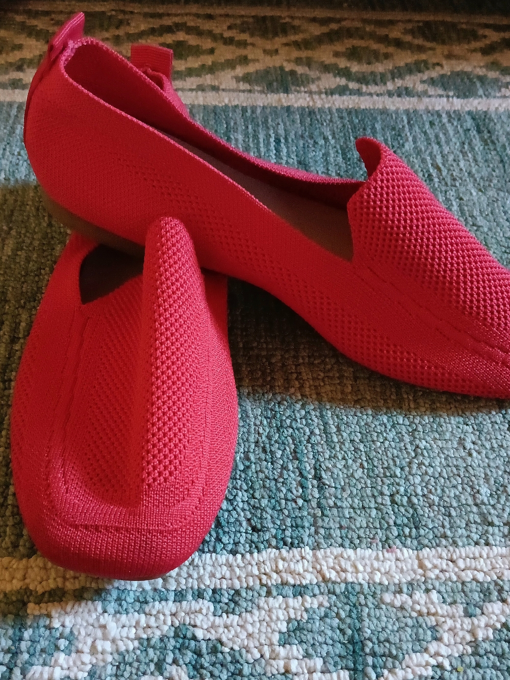 Women's Red Knit Slip-On Flats